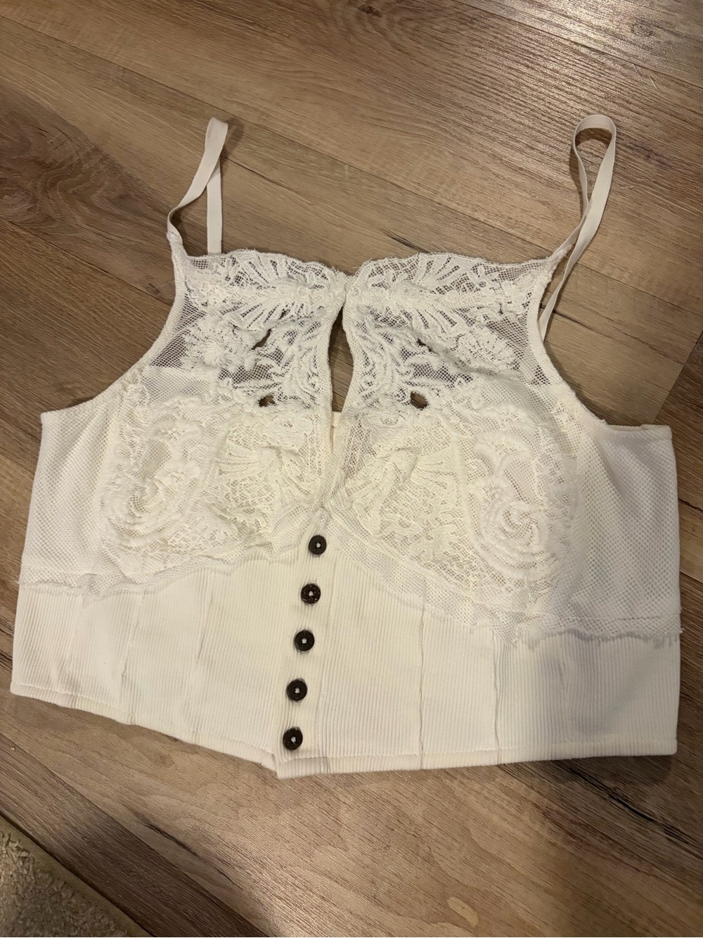 Like New Free People Have My Heart Cropped Lace Tank Top - Size Large